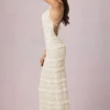 Tove Ruffled Backless Halterneck Maxi Dress in Ivory