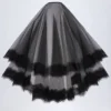 Trixie Lace-Trim Veil in Black
