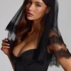 Trixie Lace-Trim Veil in Black