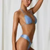 Tropics Double-Strap Triangle Bikini Top in Sky Blue