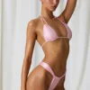 Tropics Double-Strap Triangle Bikini Top in Soft Pink