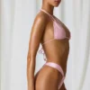 Tropics Double-Strap Triangle Bikini Top in Soft Pink