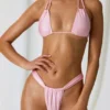 Tropics Double-Strap Triangle Bikini Top in Soft Pink