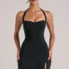 Vita Longline Halterneck Top  in Black