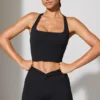 Twist Waist Mini Shorts with Pockets in Black