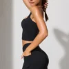 Twist Waist Mini Shorts with Pockets in Black