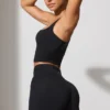 Twist Waist Mini Shorts with Pockets in Black