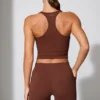Twist Waist Mini Shorts with Pockets in Brown