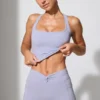 Twist Waist Mini Shorts with Pockets in Periwinkle