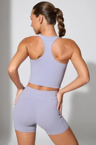 Twist Waist Mini Shorts with Pockets in Periwinkle