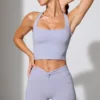Twist Waist Mini Shorts with Pockets in Periwinkle