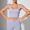 Twist Waist Mini Shorts with Pockets in Periwinkle