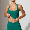 Twist Waist Mini Shorts with Pockets in Teal