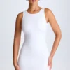 Valetta Draped Open-Back Mini Dress in White