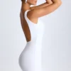Valetta Draped Open-Back Mini Dress in White