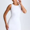 Valetta Draped Open-Back Mini Dress in White
