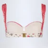 Vallibona Underwired Balconette Bikini Top in Red Floral