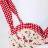 Vallibona Underwired Balconette Bikini Top in Red Floral