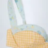 Vallibona Underwired Balconette Bikini Top in Yellow Gingham