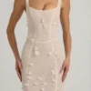 Vasanta Embellished Appliqué Soft-Scoop Corset Gown in White