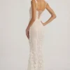 Vasanta Embellished Appliqué Soft-Scoop Corset Gown in White
