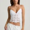 Vasilia Cutwork Backless Cotton-Poplin Camisole Top in White