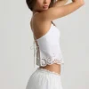Vasilia Cutwork Backless Cotton-Poplin Camisole Top in White
