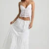 Vasilia Cutwork Backless Cotton-Poplin Camisole Top in White