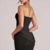 Veda Bandeau Bodycon Mini Dress in Black