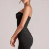 Veda Bandeau Bodycon Mini Dress in Black