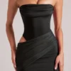 Veda Bandeau Bodycon Mini Dress in Black