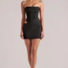 Veda Bandeau Bodycon Mini Dress in Black