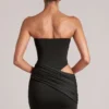 Veda Bandeau Bodycon Mini Dress in Black