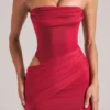 Veda Bandeau Bodycon Mini Dress in Cherry Red