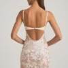 Velena Embellished Camisole Bodycon Mini Dress in Ivory