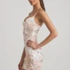 Velena Embellished Camisole Bodycon Mini Dress in Ivory