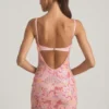 Velena Embellished Camisole Bodycon Mini Dress in Pink