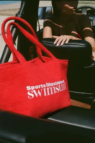 Velika Towelling Tote Bag in Fiery Red