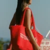 Velika Towelling Tote Bag in Fiery Red