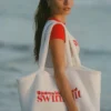 Velika Towelling Tote Bag in White