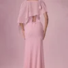Velina Chiffon Cape in Blush Pink