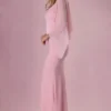 Velina Chiffon Cape in Blush Pink