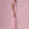 Velina Chiffon Cape in Blush Pink