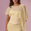 Velina Chiffon Cape in Butter Yellow
