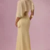 Velina Chiffon Cape in Butter Yellow