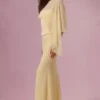 Velina Chiffon Cape in Butter Yellow