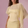 Velina Chiffon Cape in Butter Yellow