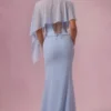 Velina Chiffon Cape in Powder Blue