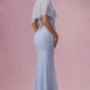 Velina Chiffon Cape in Powder Blue