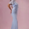 Velina Chiffon Cape in Powder Blue